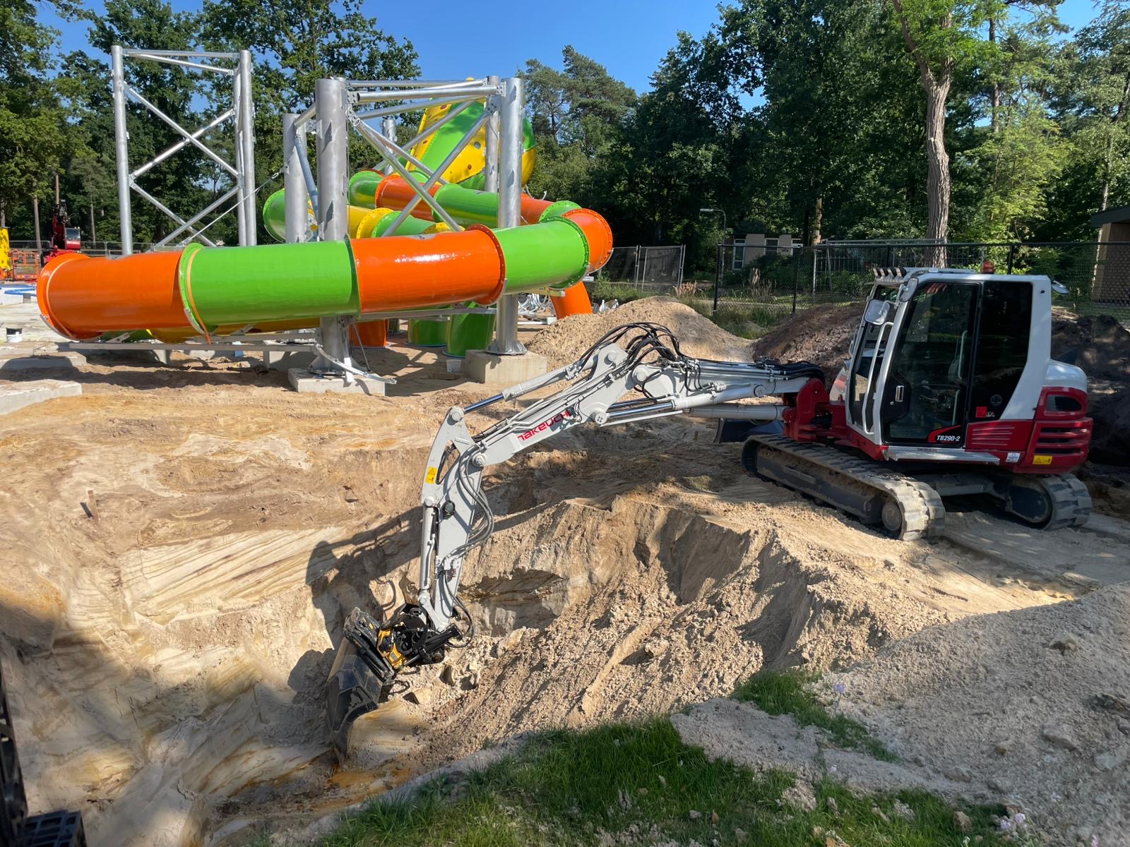 Ondergronds infiltratiesysteem voor regenwater bij Camping Ommerland